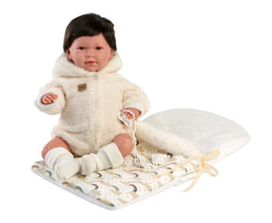 Llorens 16.5" Articulated Newborn Doll Alejandro with Cushion