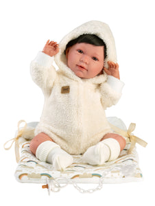 Llorens 16.5" Articulated Newborn Doll Alejandro with Cushion