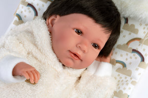 Llorens 16.5" Articulated Newborn Doll Alejandro with Cushion