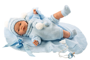 Llorens 15" Soft Body Crying Baby Doll Mateo with Blanket