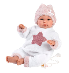 Llorens 14.2" Articulated Crying Soft Body Newborn Doll Angela