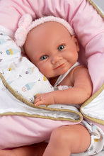 Load image into Gallery viewer, Llorens 15.7&quot; Anatomically-Correct Newborn Doll Estefania with Portable Baby Bed