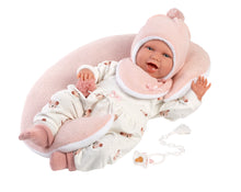 Load image into Gallery viewer, Llorens 16.5&quot; Soft Body Laughing Newborn Doll Mackenzie with Cushion