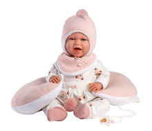 Load image into Gallery viewer, Llorens 16.5&quot; Soft Body Laughing Newborn Doll Mackenzie with Cushion