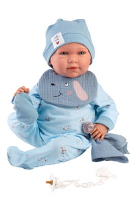 Llorens 16.5" Soft Body Crying Newborn Doll Jack with Dou Dou