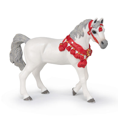 Papo France White Arabian Horse In Parade Dress