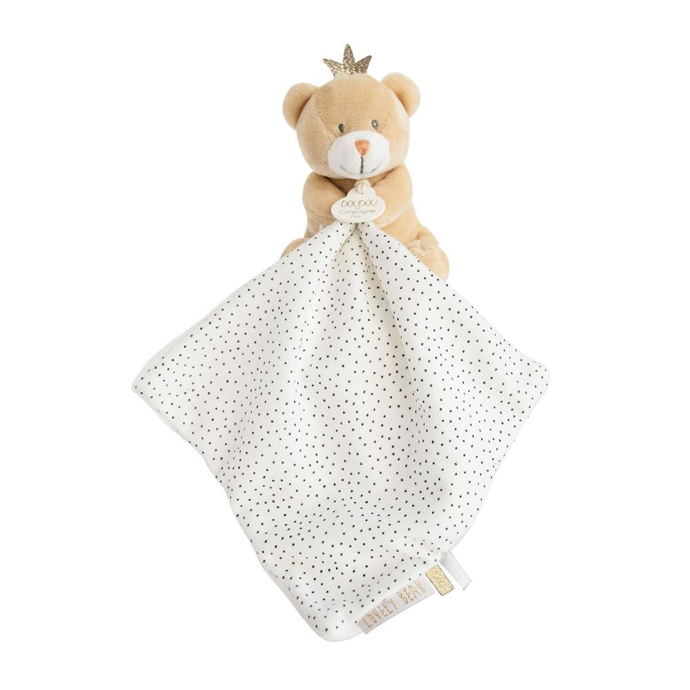 Doudou et Compagnie Little King Bear Plush with Doudou Baby Blanket Hotaling